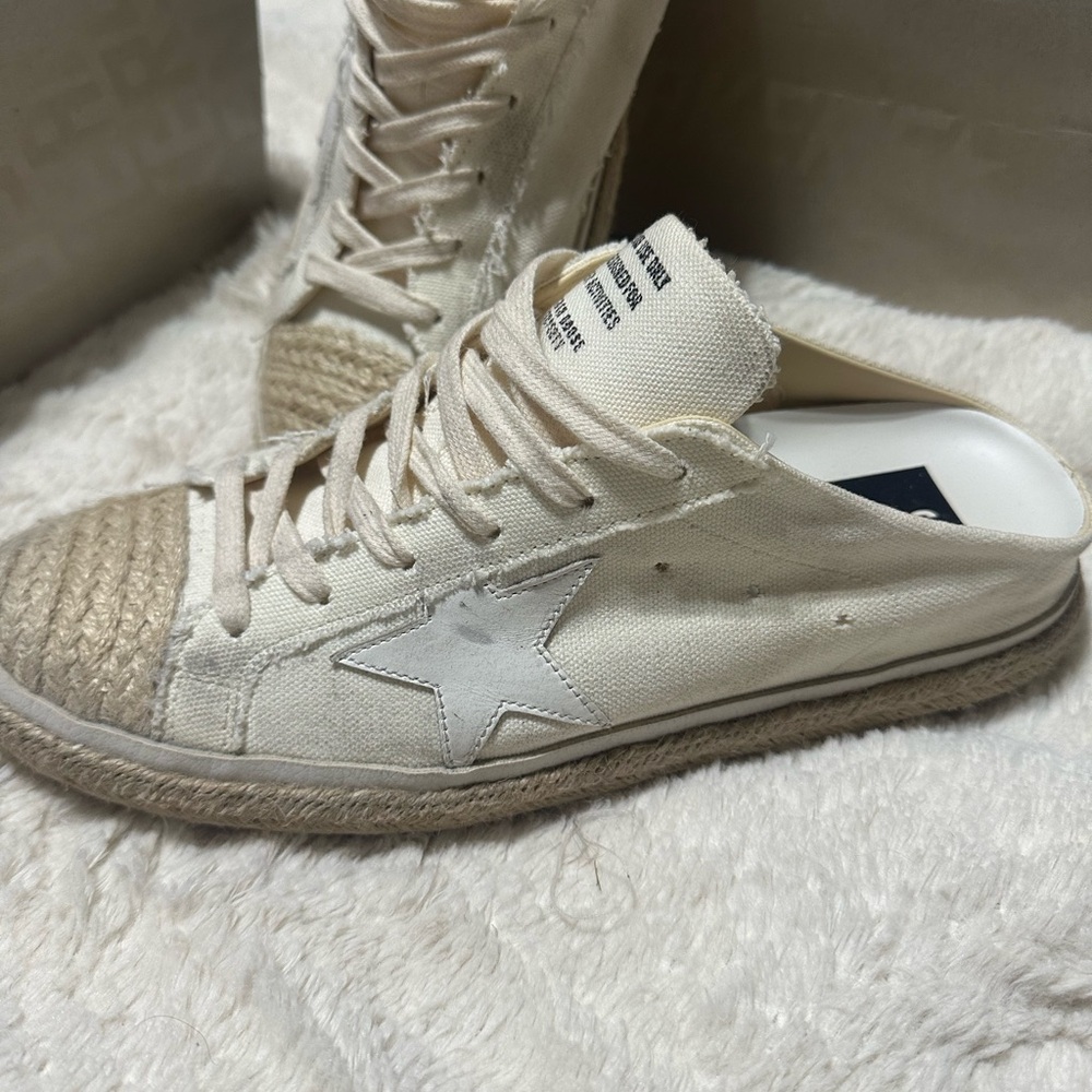 Rare Golden Goose Super Star Sabot canvas raffia 39